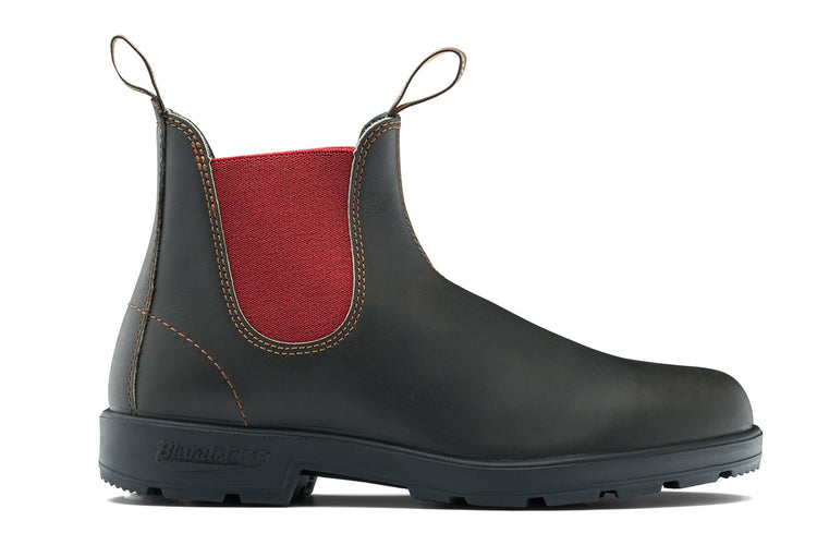 Blundstone #2500 Brown Leather with Crimson Elastic